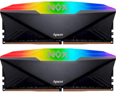 Оперативная память Apacer DDR4-3200 16384MB PC4-25600 (Kit of 2x8192) NOX RGB Black (AH4U16G32C28YNBAA-2)