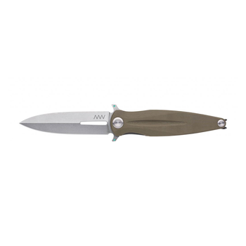 Ніж складний ANV Knives Z400 (Liner lock G10 Plain edge) Olive (ANVZ400-006)