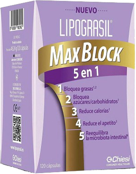 Suplement diety Lipograsil Max Block 5 in 1 120 kapsułek (8470001982162)