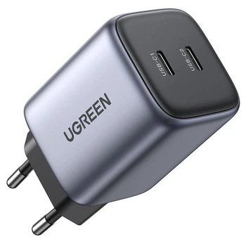 Сетевое зарядное устройство GaN X Nexode 45W UGREEN CD294 2*USB-C Fast Charger Space Gray (90573)