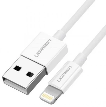 Кабель Lightning MFI UGREEN US155 для iPhone 2.4A 480Mbps 2м White (20730)