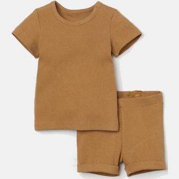 Детский летний комплект (футболка + шорты) для мальчика H&M 060950412 50 см Бежевый (6666000273765)