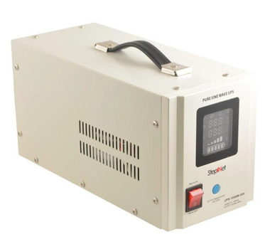 UPS с правильной синусоидой Step4Net UPS-1500VA 1050Вт, LCD, 24V под внешний АКБ, заряд 15A