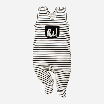 Дитячий ромпер Pinokio Happy Day Sleepsuit Stripped 56 см Білий/Чорний (5901033218934)