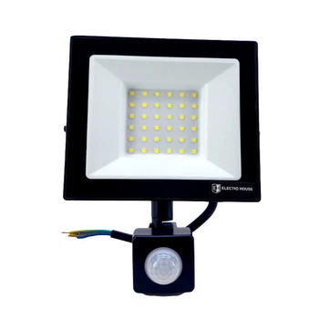 Світлодіодний (LED) вуличний прожектор 50Вт 220В з датчиком руху 6500К IP65, регулювання чутливості!