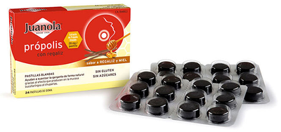 Suplement diety Juanola tabletek Propolis Liquorice Honey 24U (8430992998658)