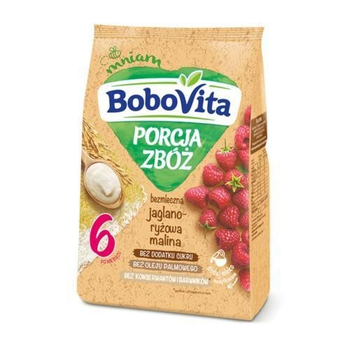 Безмолочна каша Bobovita пшенично-рисова з малиною з 6міс (1174)