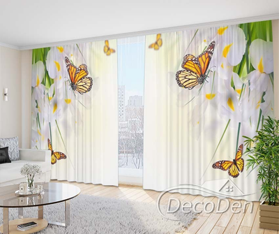 3D Фото Штори PHOTODECOR "Метелики та іриси"