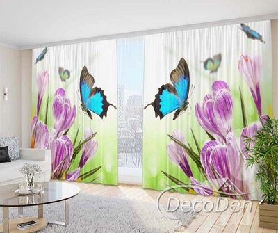 Фото Шторы PHOTODECOR "Подснежники и бабочки"