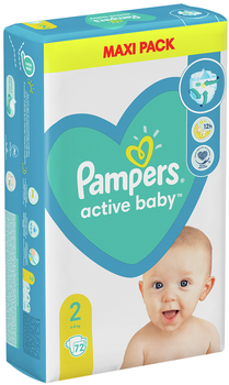 Pieluchy Pampers Active Baby Rozmiar 2 (4-8 kg) 72 szt (8006540032848)