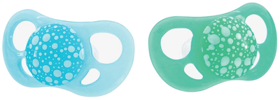 Zestaw smoczków silikonowych Twistshake 6m+ pastelowy niebieski/zielony 2 szt. (7350083122889)