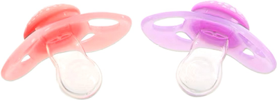 Набір силіконових пустушок Twistshake 6+ міс пастельний рожевий/бузковий 2 шт (7350083122896)