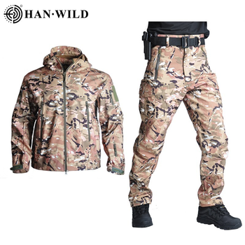 Тактичний військовий зимовий костюм HAN WILD Soft Shell Multicam Куртка флісова та флісові штани софтшелл L Мультикам HWM0026800099-1