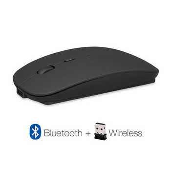 Бесшумная двухрежимная мышка, USB и Bluetooth, радио мышка, Черная (1909234202)