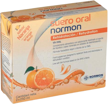 Naturalny suplement Laboratorium. Normon Suero Oral Normon Naranja 2 x 250 ml (8435232311709)