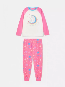 Пижама (кофта+штаны) флисовая розовая Эдинорог Primark 158см (400093325)