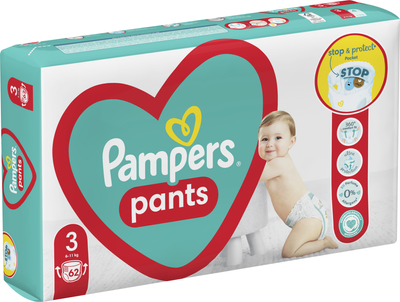 Підгузки-трусики Pampers Pants Розмір 3 (6-11 кг) 62 шт (8006540069233)