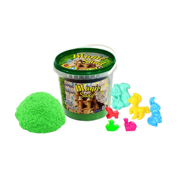 Кінетичний пісок Strateg Magic Sand 1кг Зелений + форми 372-5