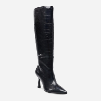 Kozaki damskie na szpilce do kolana z szeroką cholewką Steve Madden Jazz Up Boot SM11002182-001 39 24.6 cm Czarne (8720236834423)