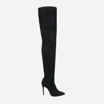 Muszkieterki damskie zamszowe na szpilce za kolano Steve Madden Dominique Boot SM11000128-001 40 25.4 cm Czarne (8719484526273)