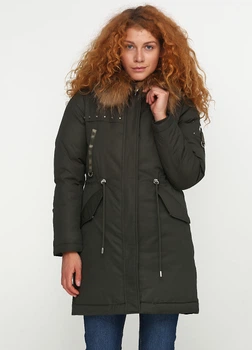 Женская куртка FineBabyCat 619 хаки 2XL
