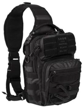 Рюкзак однолямочный Sturm Mil-Tec Tactical Black One Strap Assault Pack Small [019] Black (14059188) (2000980449781)