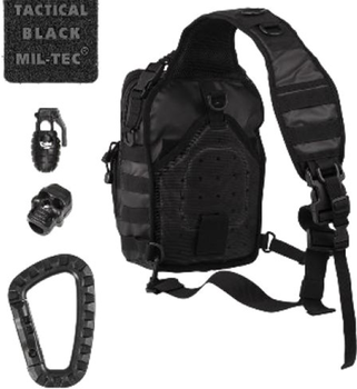 Рюкзак однолямковий Sturm Mil-Tec Tactical Black One Strap Assault Pack Small [019] Black (14059188) (2000980449781)