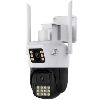IP камера видеонаблюдения RIAS A23 (iCSee APP) Wi-Fi 2 объектива 3MP+3MP уличная с удаленным доступом