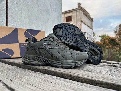 Мужские кожаные кроссовки BONA 840B 41 26.5 см Green/Black хаки водонепроницаемые (11111427)