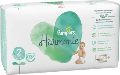 Pieluchy Pampers Harmonie Mini Rozmiar 2 (4-8 kg) 39 szt (8006540156551)