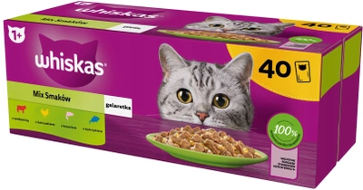 Mokra karma dla kotów Whiskas mieszanka smaków w galarecie 40x85 g (8410136026294)