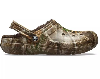 Чоловічі сабо з хутром CROCS CLASSIC LINED REALTREE EDGE CLOG 43 (EU 43-44) коричневий/принт 205377