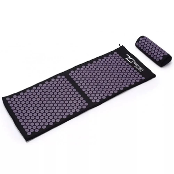 Килимок акупунктурний 7SPORTS Premium+ MTA-1 з подушкою чорно-фіолетовий 130*50 см