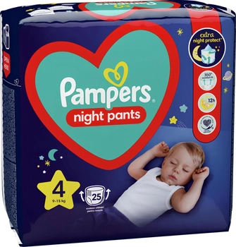 Pieluchomajtki Pampers Night Pants Rozmiar 4 (9-15 kg) 25 szt (8006540234709)