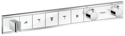 Наружная часть термостатического смесителя для ванны HANSGROHE RainSelect 15358400 белый/хром 5 потребителей