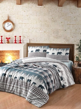 Комплект постельного белья First Choice Flannel Cozy Green фланель 220-200 см зеленый