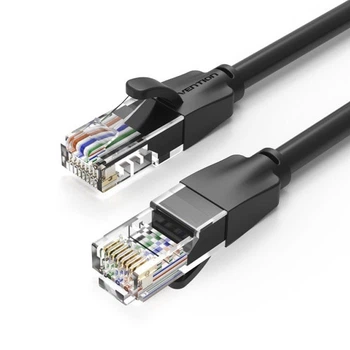 Патч Корд Сетевой Кабель LAN Vention Cat6 Ethernet UTP Patch Cable RJ45-RJ45 |до 1 Гбит/с| 1.5м | Черный