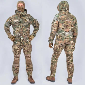 Тактичний військовий костюм HAN WILD G3 Multicam Куртка флісова Soft Shell Убакс та Штани із захистом колін L Multicam HWM0026800-1