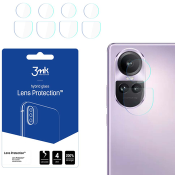 Zestaw szkieł hartowanych 3MK Lens Protection na aparat Oppo Reno 10 4 szt (5903108530798)