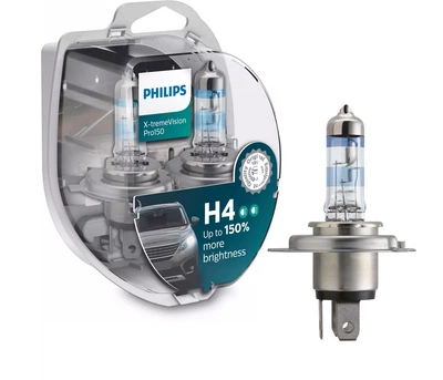 Галогенная автолампа PHILIPS H4 X-treme Vision 12342XVРS2 HCB 12V 60/55W +150% (01154)