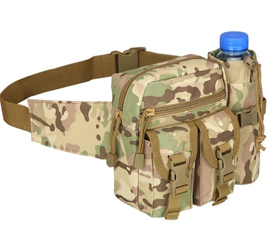 Тактическая сумка на пояс городская Tactical подсумок с карманом под бутылку Мультикам (1026-multicam)