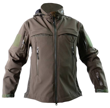 Армійська чоловіча куртка з капюшоном Soft Shell Оливковий M (99217) Kali