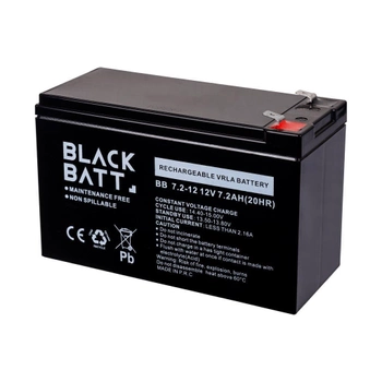 Аккумуляторная батарея BlackBatt 12V / 7.2Ah AGM