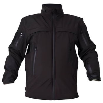 Армійська чоловіча куртка з капюшоном Soft Shell Чорний XXL (99215) Kali