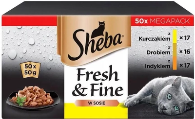 Karma dla kota Sheba Fresh & Fine Drobiowe Smaki 50 x 50 g (4770608260286)