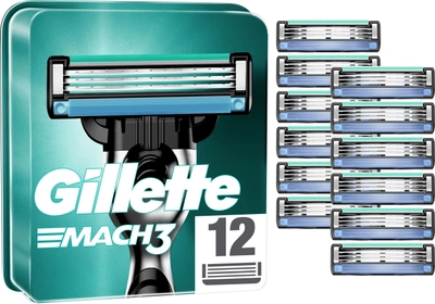 Wymienne wkłady (ostrza) do golenia dla mężczyzn Gillette Mach3 12 szt (3014260323240)