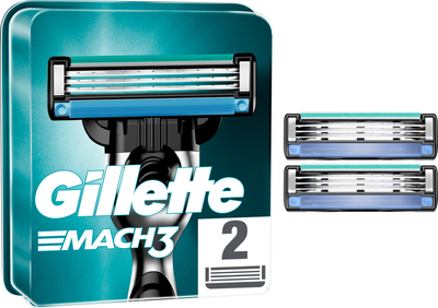 Змінні картриджі для гоління (леза) чоловічі Gillette Mach3 2 шт (3014260251970)