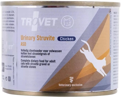 Вологий корм для котів Trovet Urinary Struvite ASD з куркою 200 г (8716811031592)