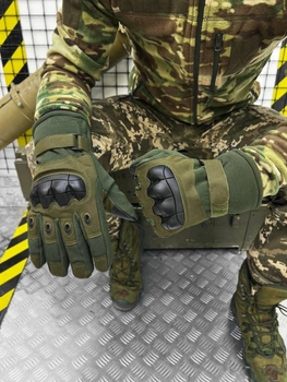 Тактичні/військові рукавички зимові з посиленою накладкою Olive/Оливковий (51355)