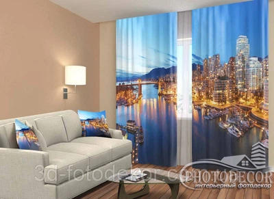 Фото шторы PHOTODECOR "Ночной порт" 1 кв.м